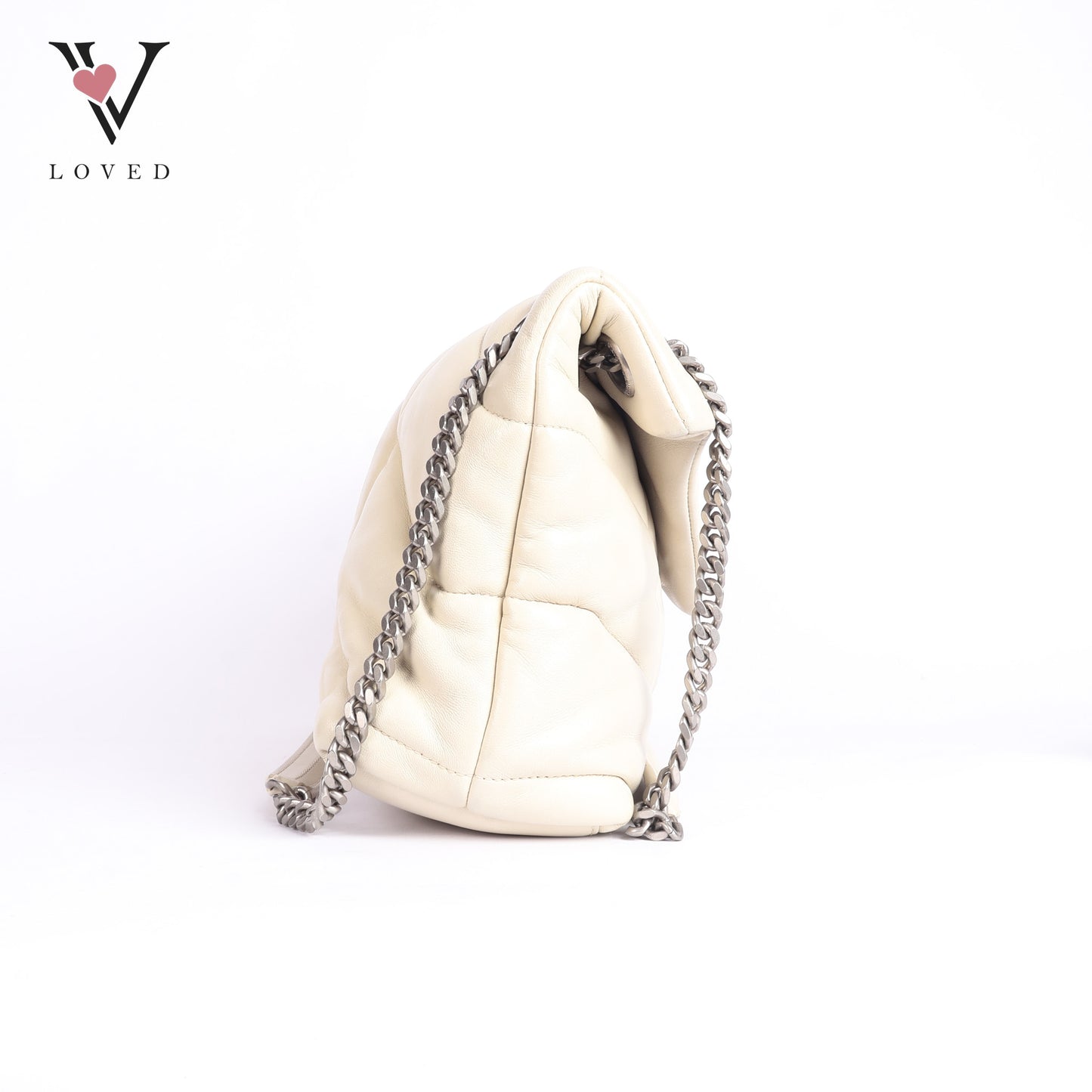Loulou Puffer In White Shoulder Bag