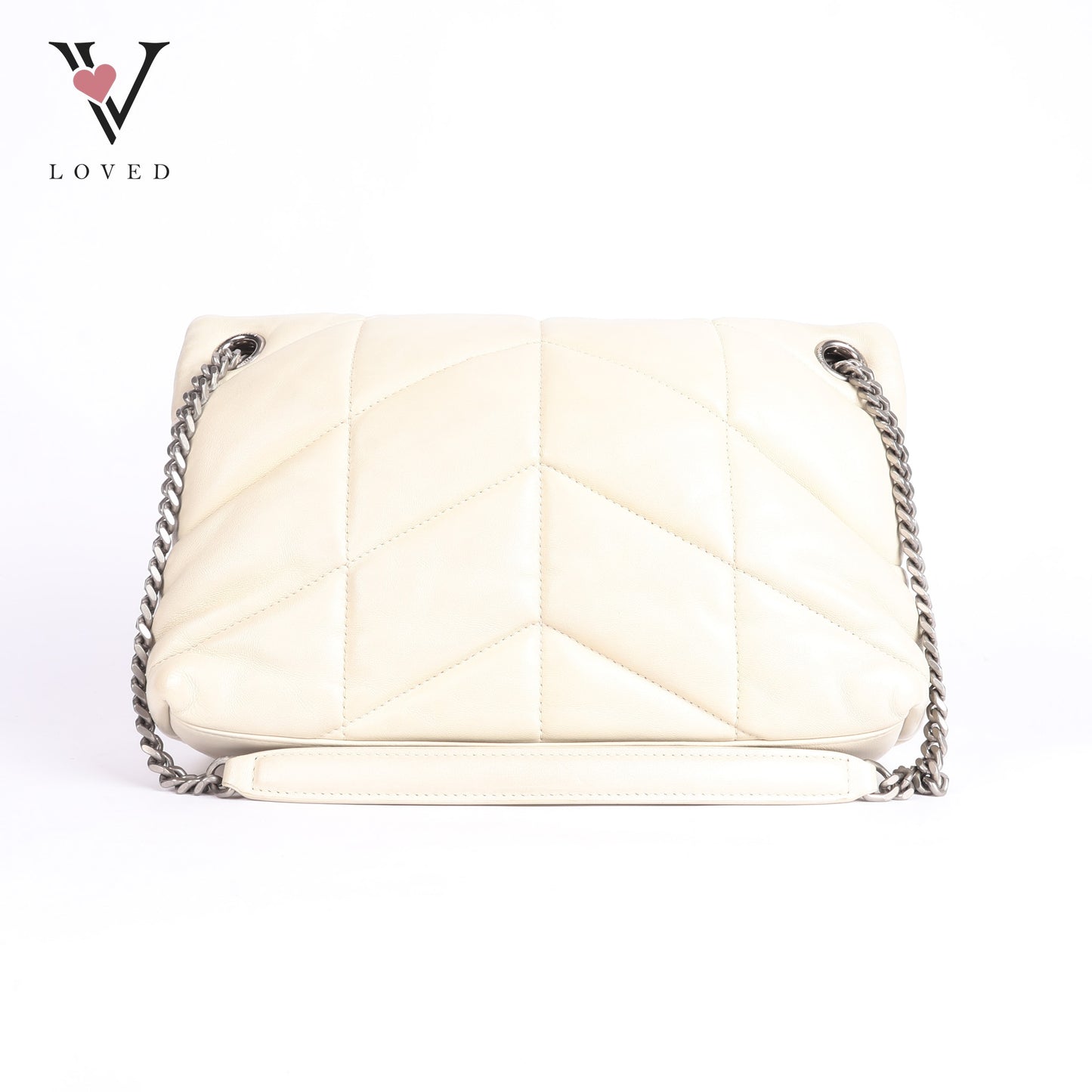 Loulou Puffer In White Shoulder Bag