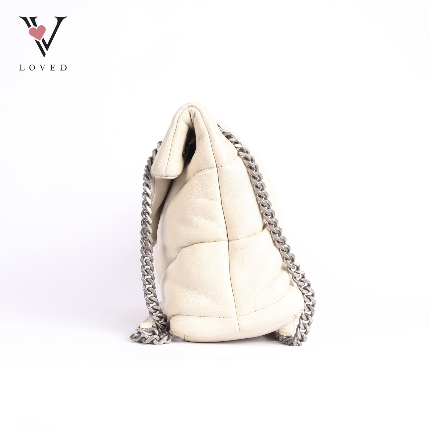 Loulou Puffer In White Shoulder Bag