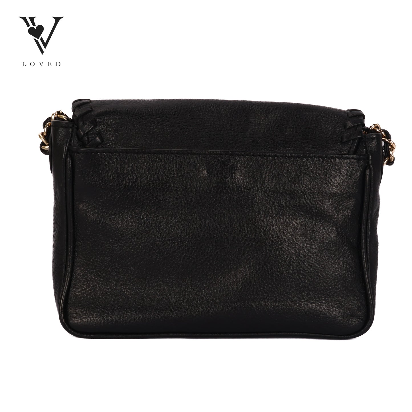 Black Leather Marion Flap Crossbody Bag