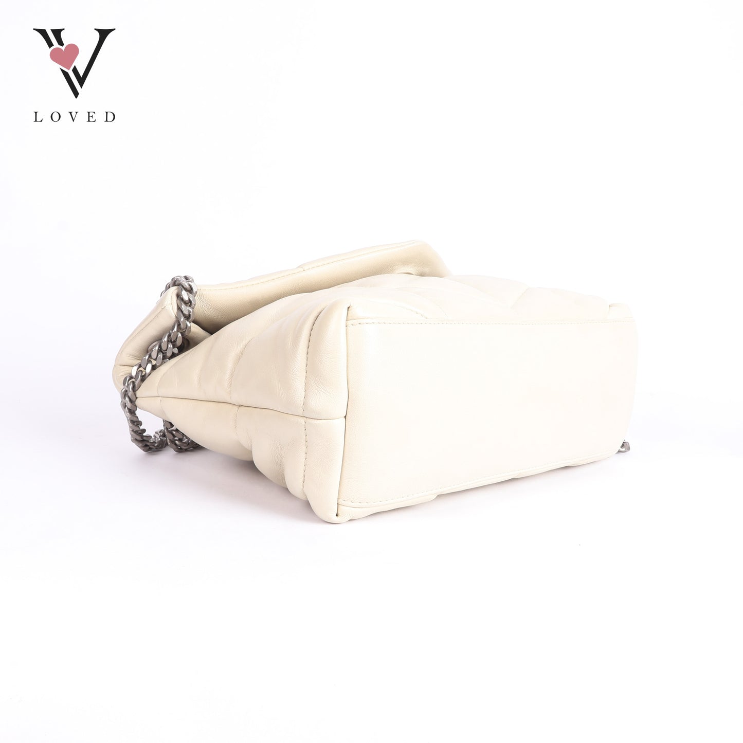 Loulou Puffer In White Shoulder Bag