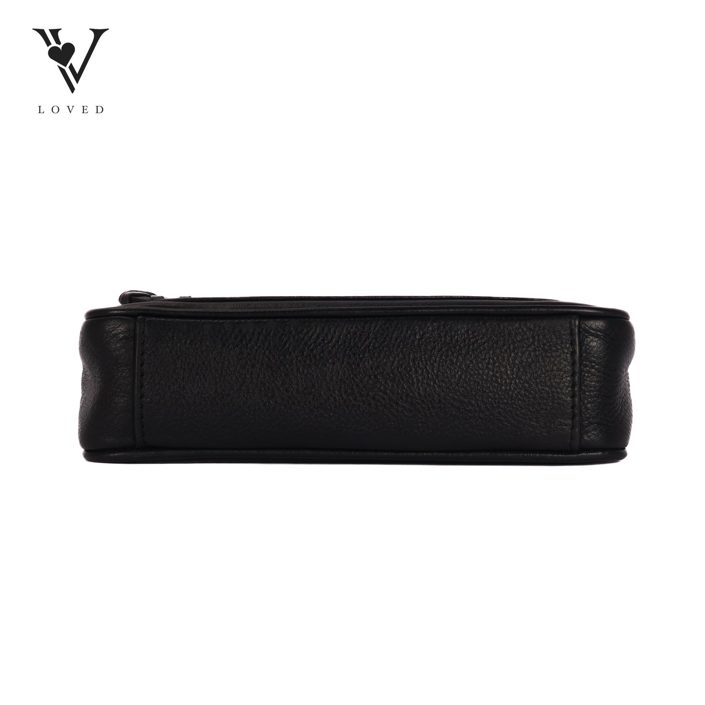 Black Leather Marion Flap Crossbody Bag