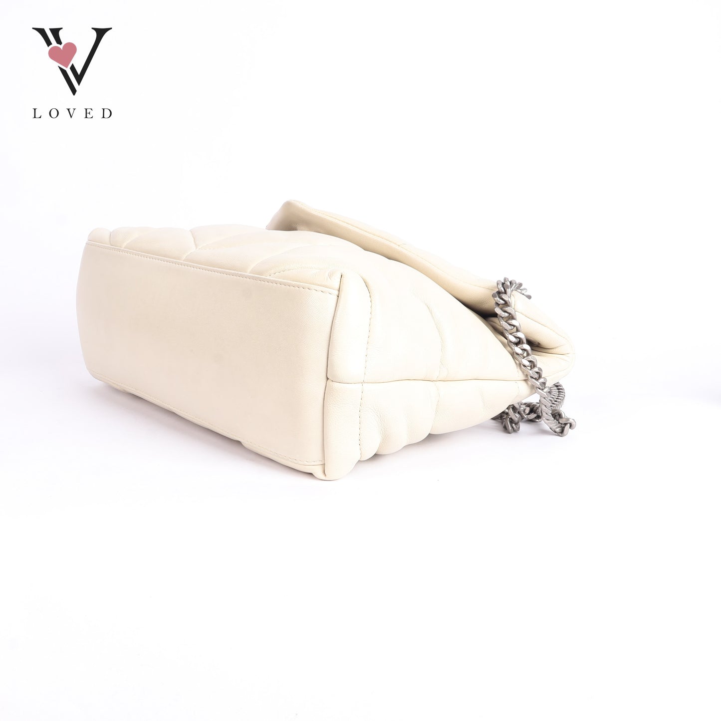 Loulou Puffer In White Shoulder Bag