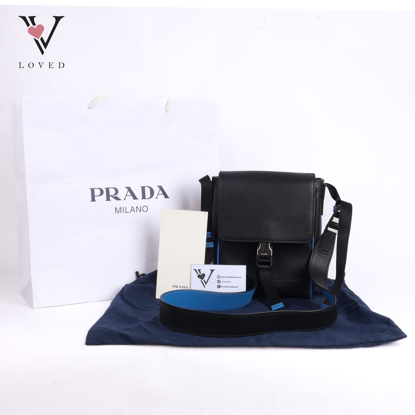 Black Saffiano Buckle Flap