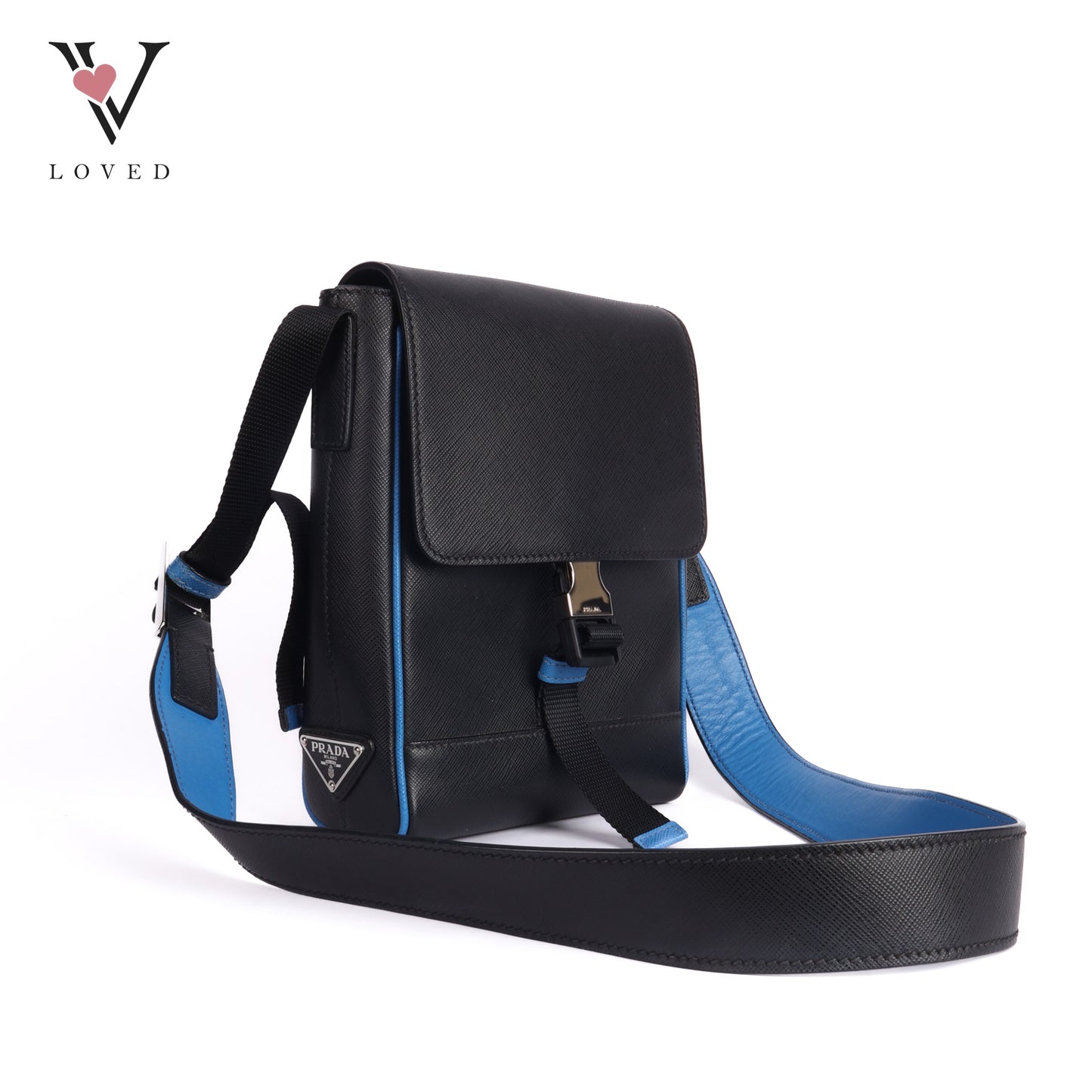 Black Saffiano Buckle Flap
