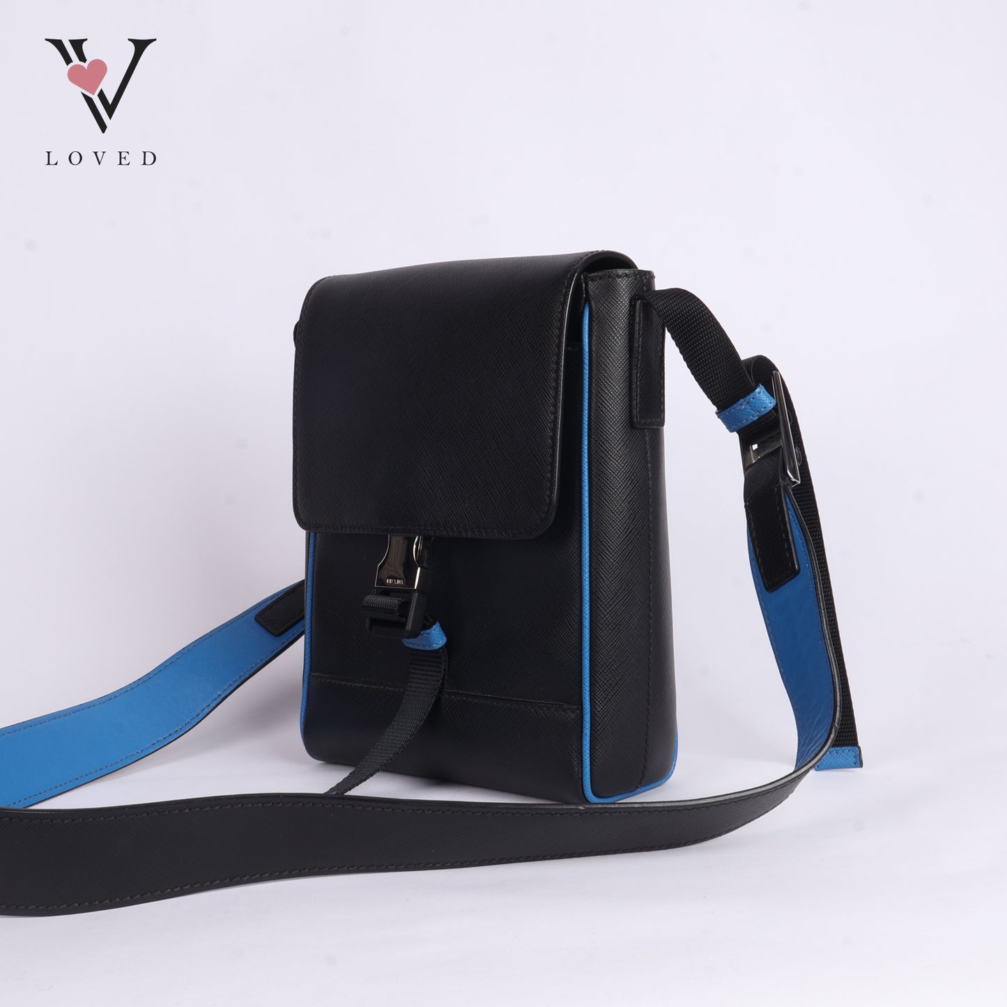 Black Saffiano Buckle Flap