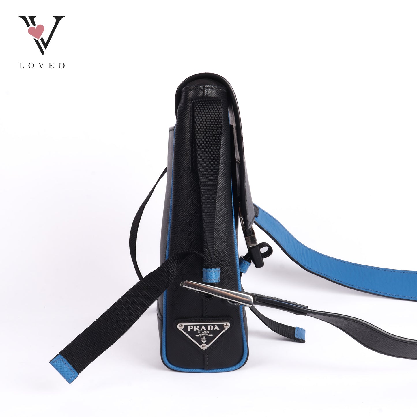 Black Saffiano Buckle Flap