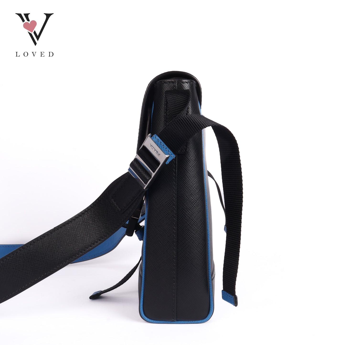 Black Saffiano Buckle Flap