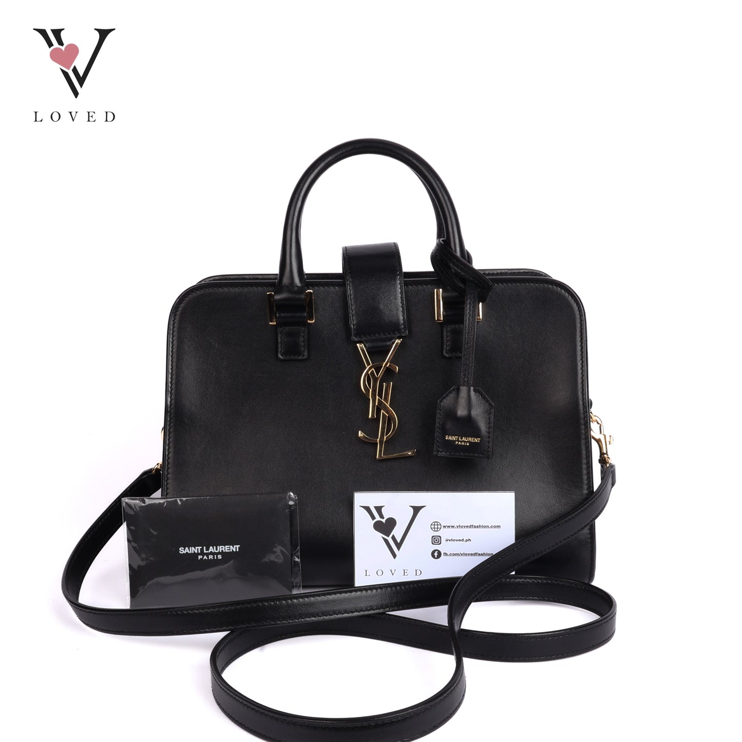Baby Cabas In Black Leather Tote
