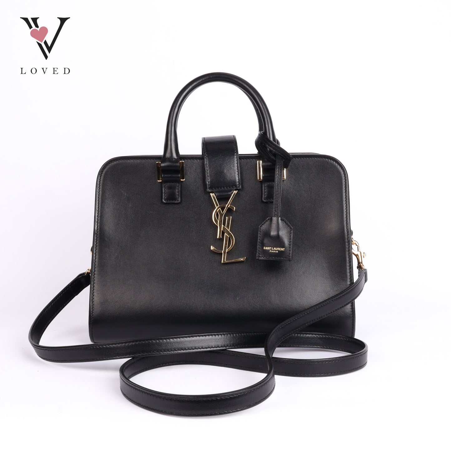 Baby Cabas In Black Leather Tote