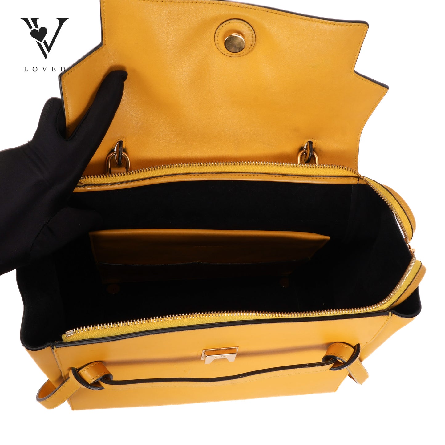 Mini Belt Bag In Yellow Smooth Calfskin Leather