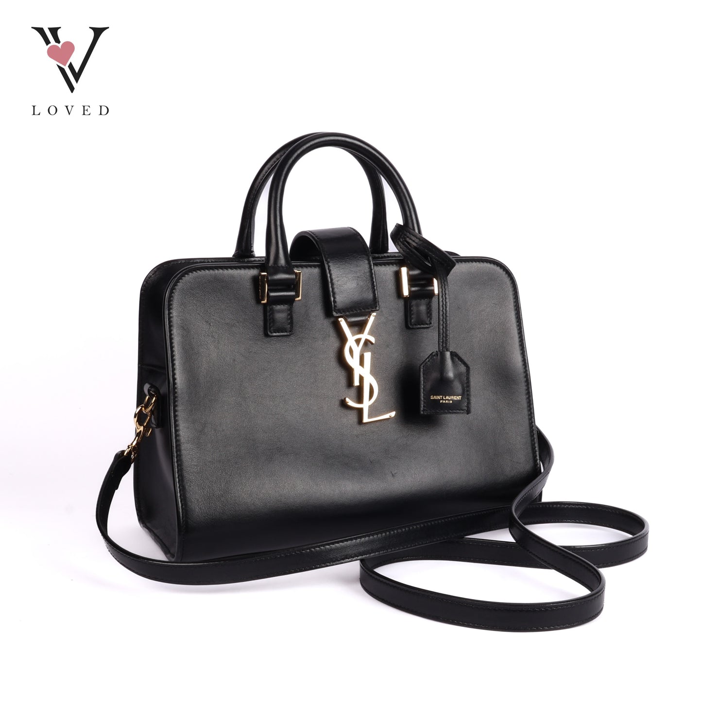 Baby Cabas In Black Leather Tote