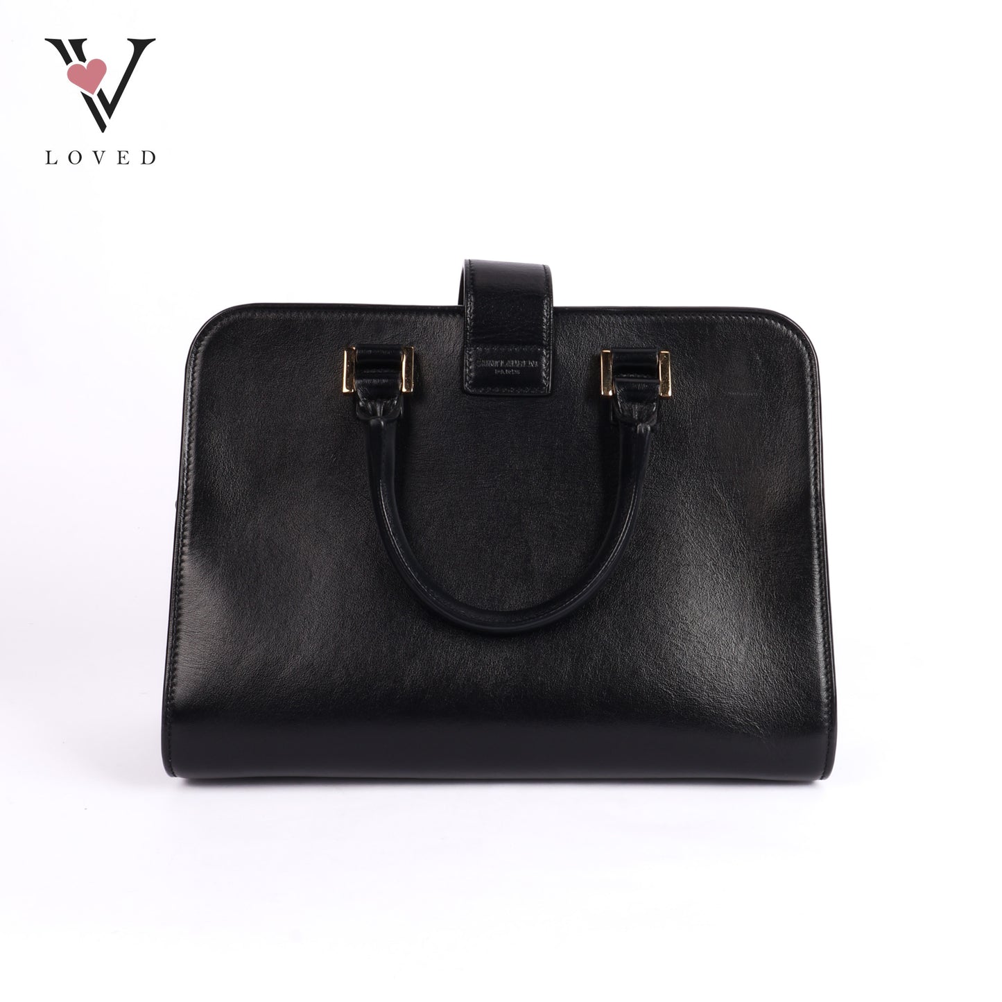 Baby Cabas In Black Leather Tote