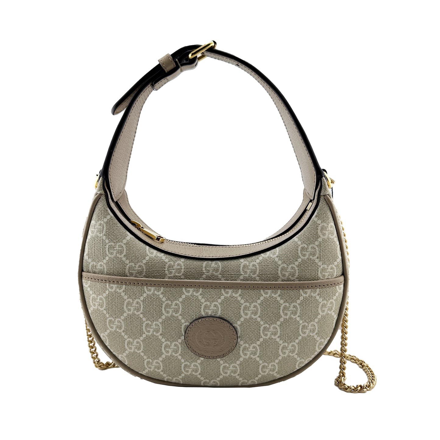 Ophidia Mini Shoulder Bag in Beige and White Supreme