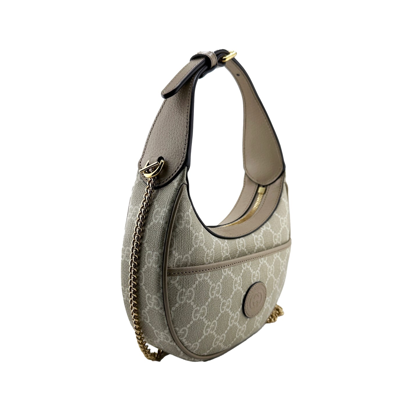 Ophidia Mini Shoulder Bag in Beige and White Supreme