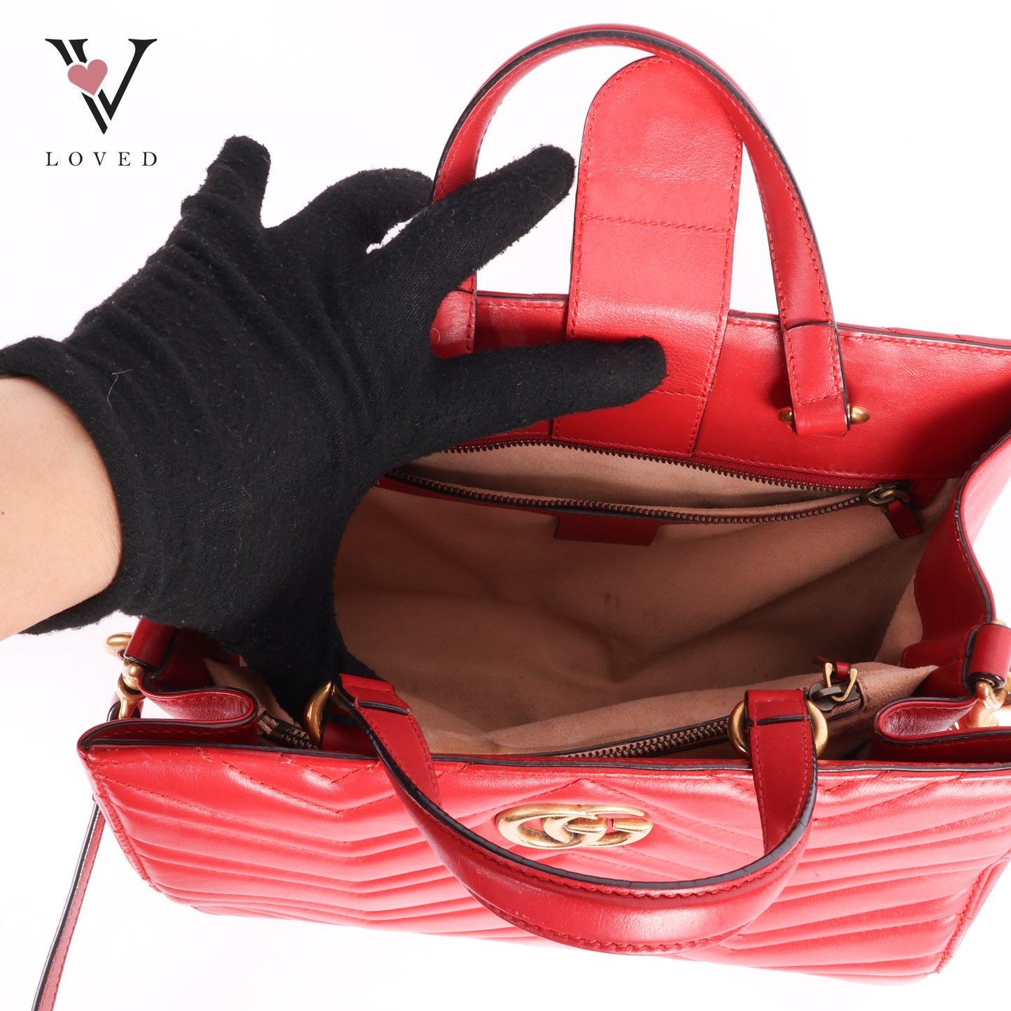 Marmont Shoulder Bag in Red Leather