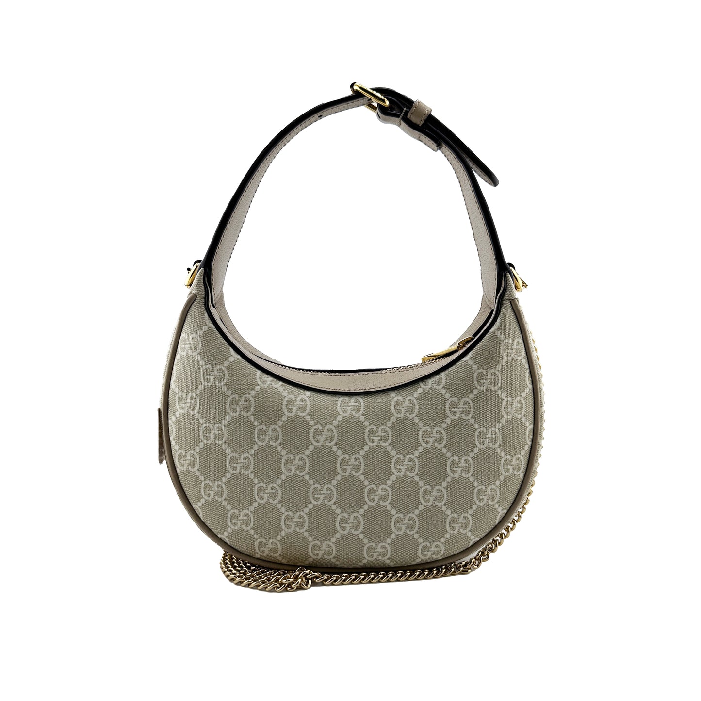 Ophidia Mini Shoulder Bag in Beige and White Supreme