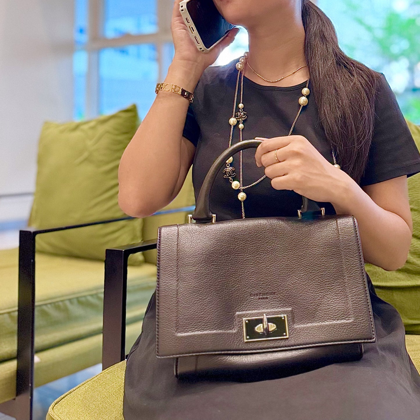 Shark Tooth Leather Satchel Pony