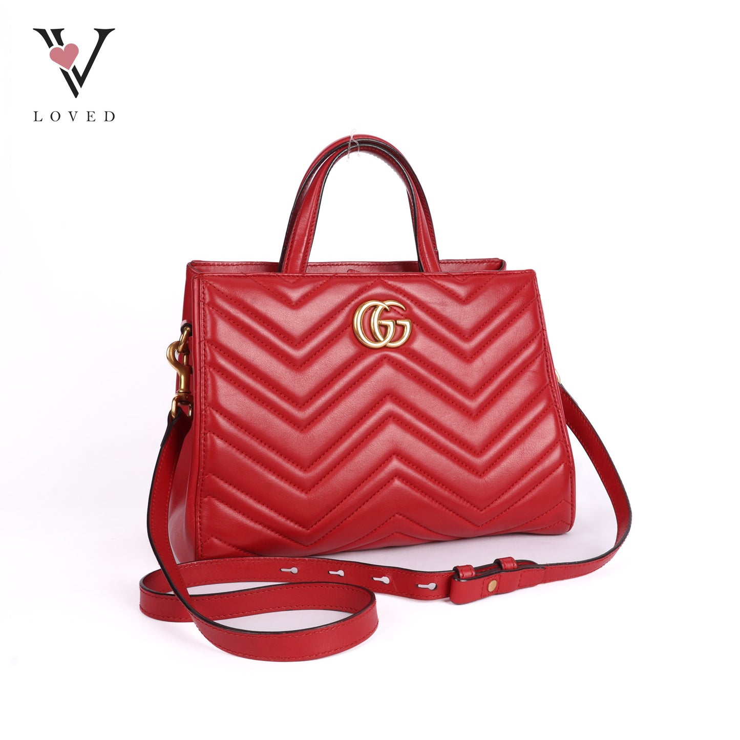 Marmont Shoulder Bag in Red Leather