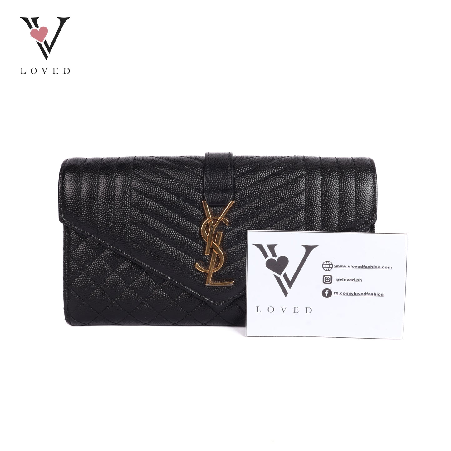 Envelope Flap Wallet In Grained Leather