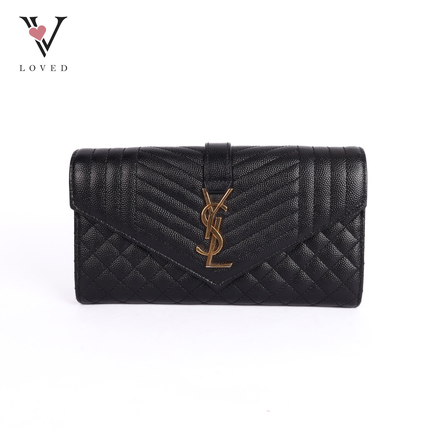 Envelope Flap Wallet In Grained Leather