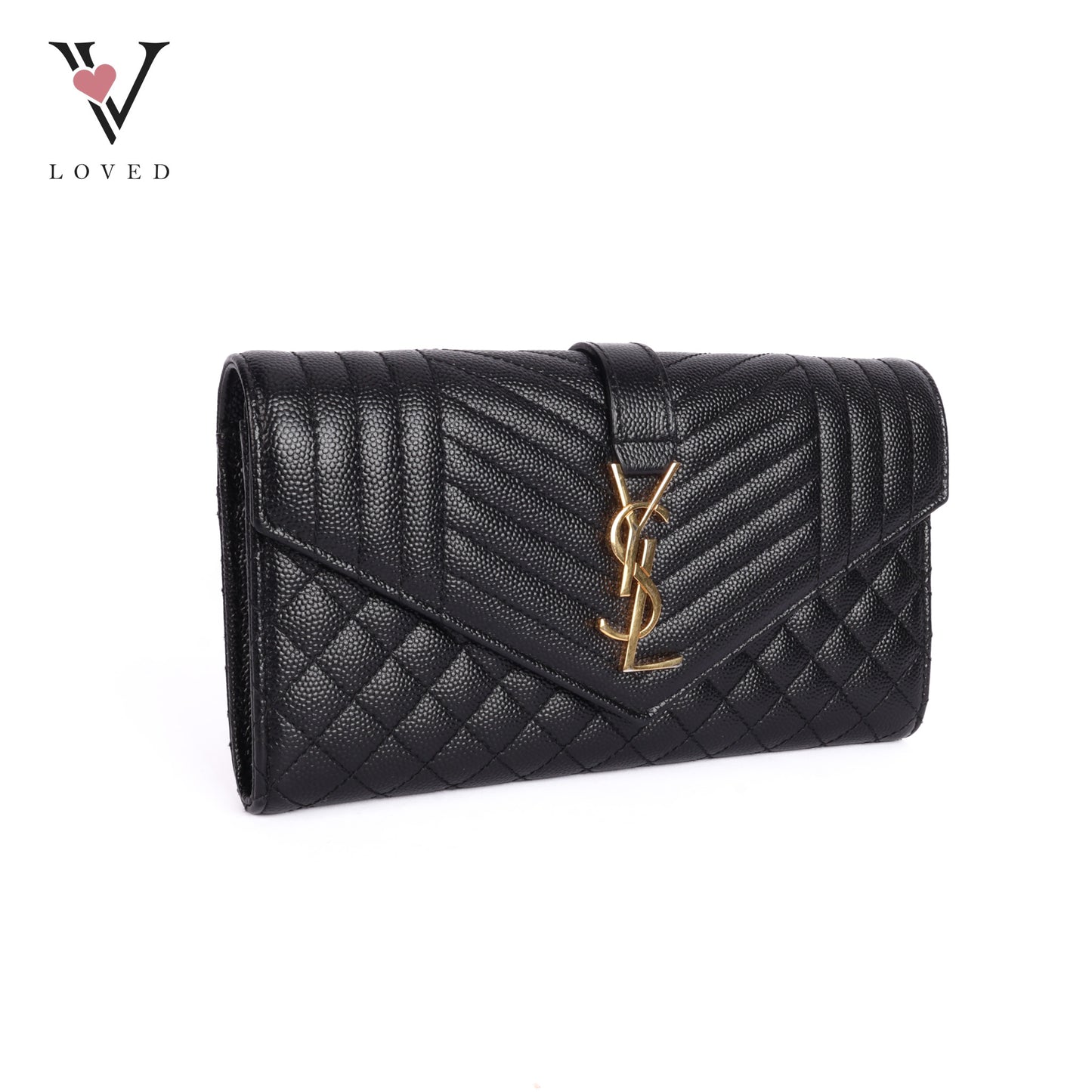 Envelope Flap Wallet In Grained Leather