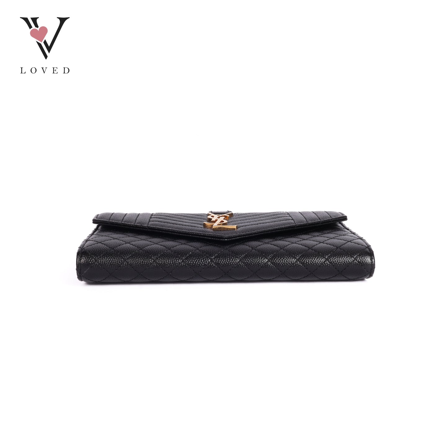 Envelope Flap Wallet In Grained Leather