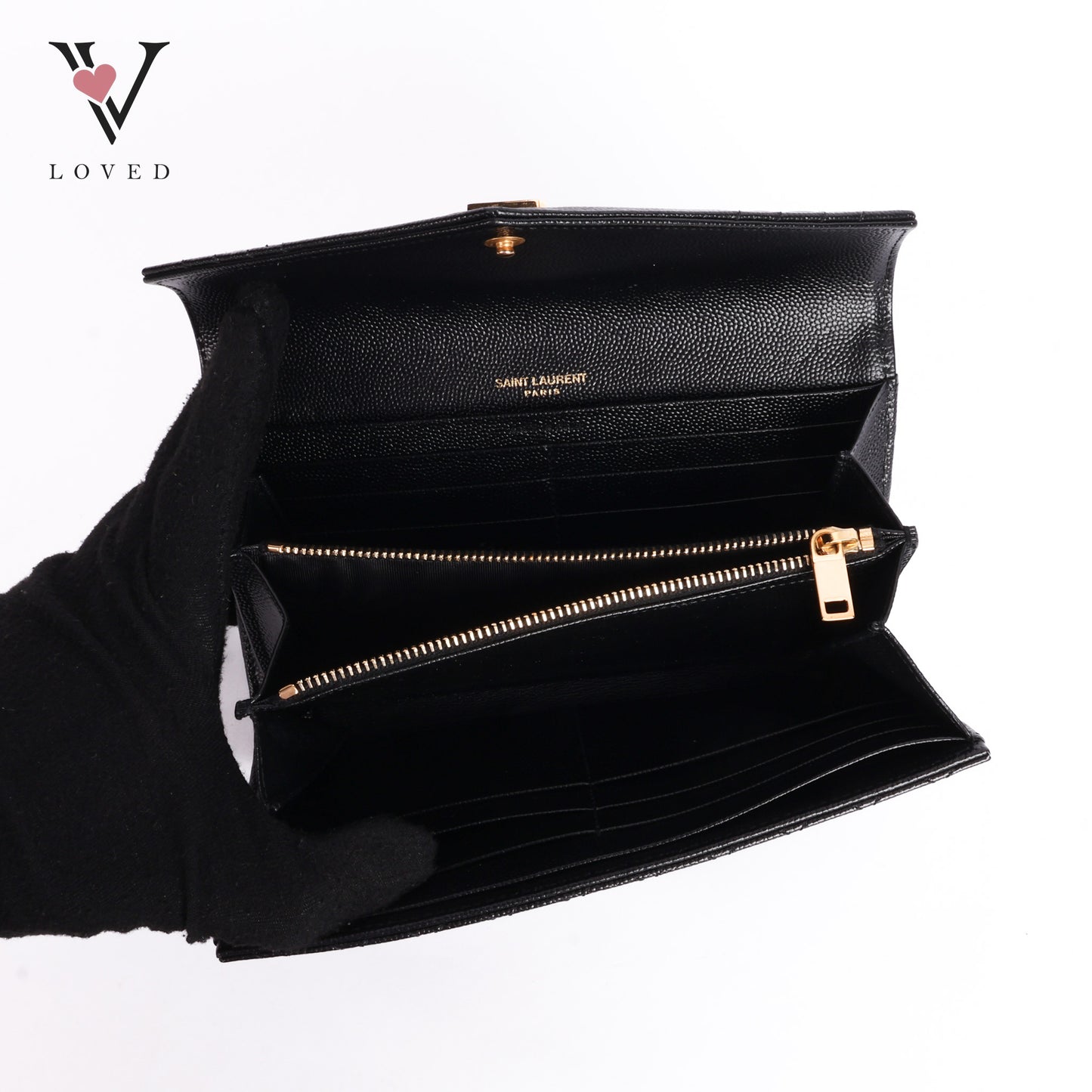 Envelope Flap Wallet In Grained Leather
