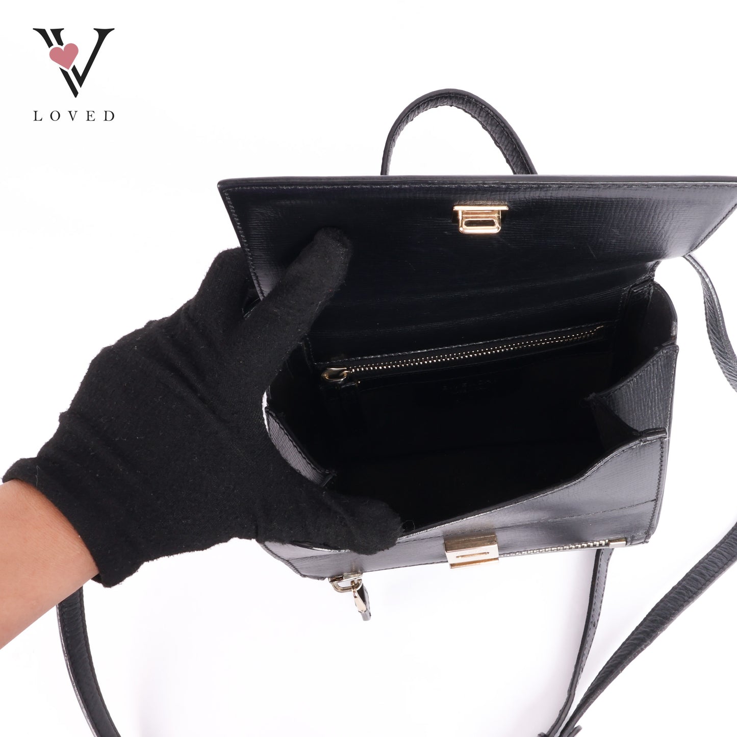 Pandora Box In Black Calfskin Shoulder Bag
