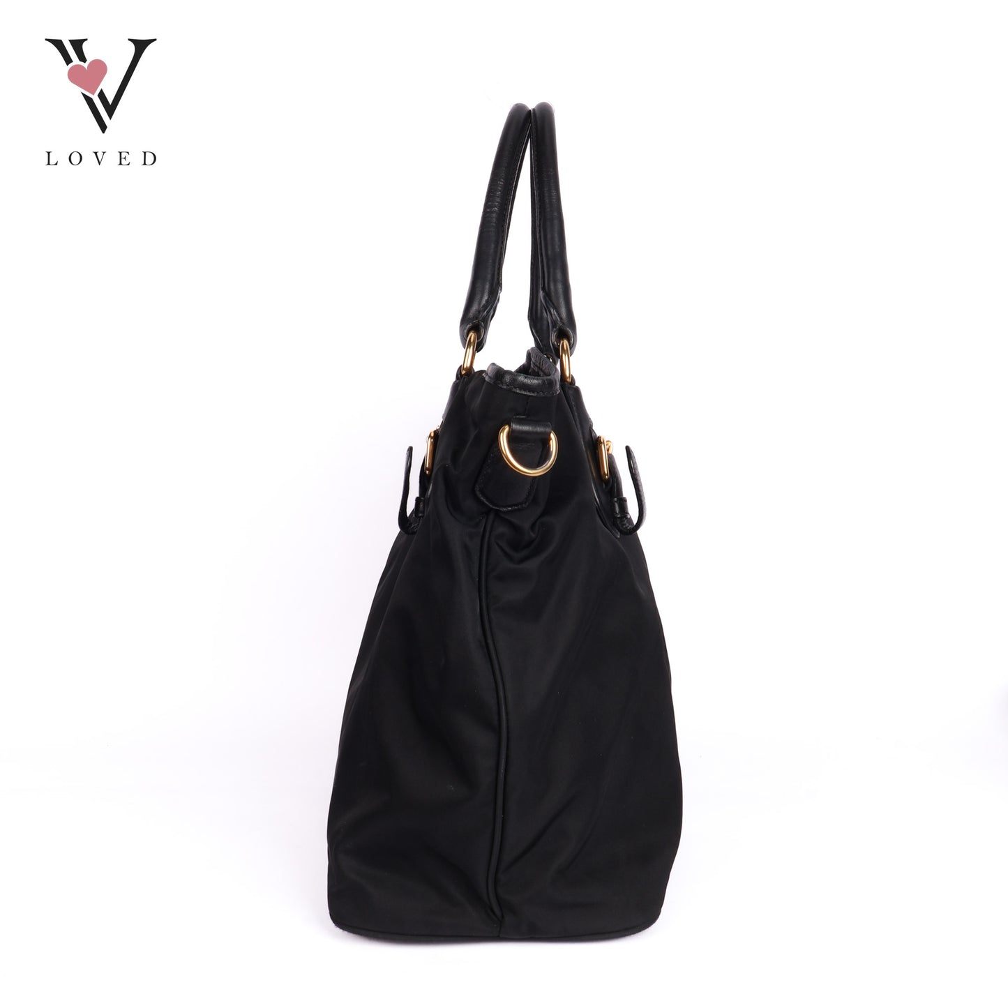 Tessuto Logo Tote In Black Nylon