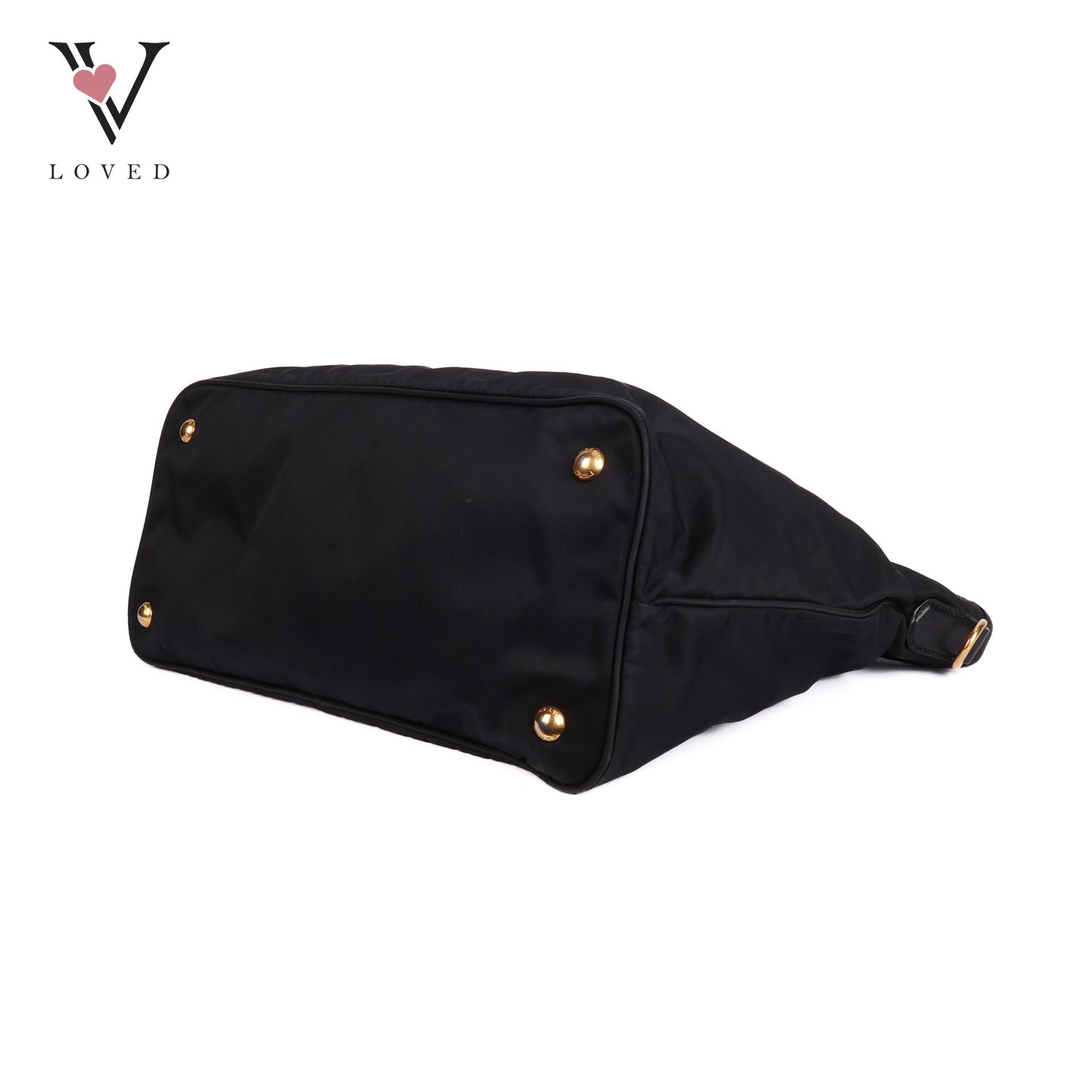 Tessuto Logo Tote In Black Nylon