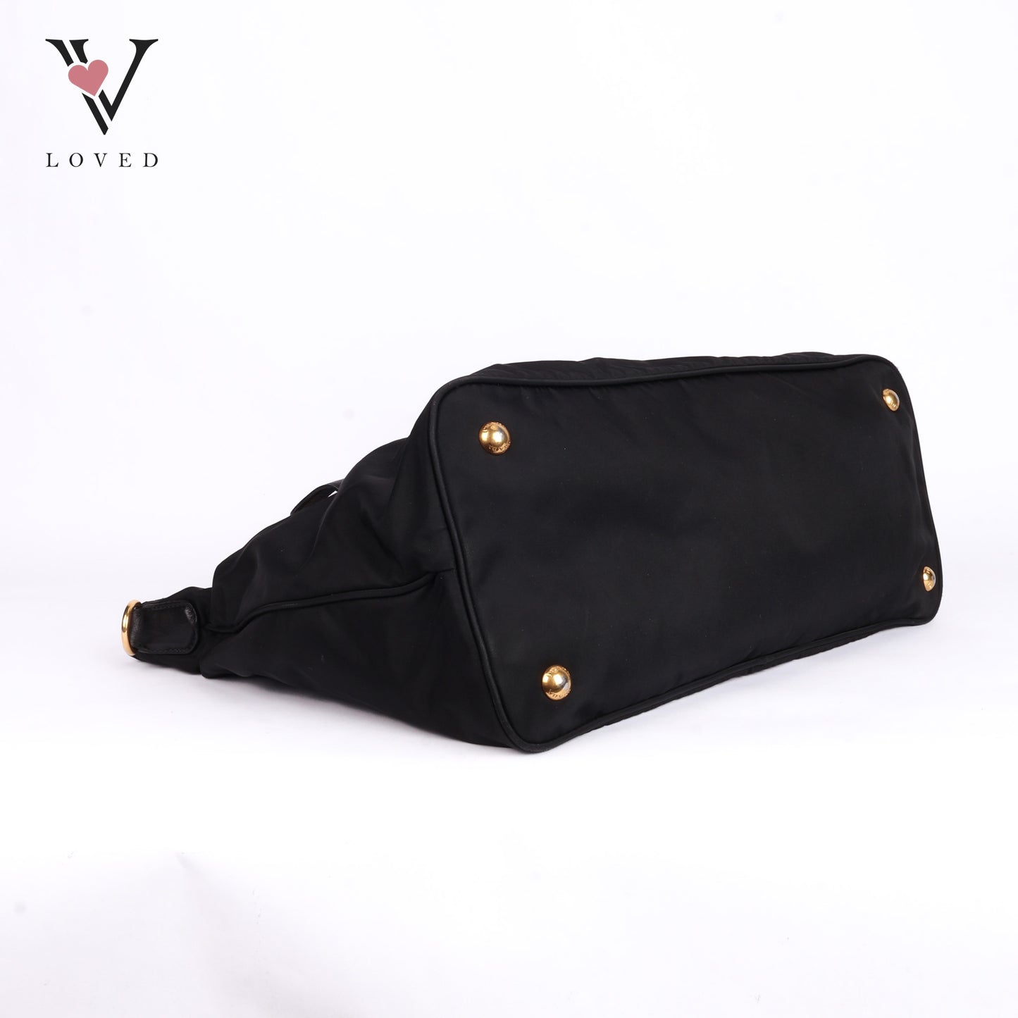 Tessuto Logo Tote In Black Nylon