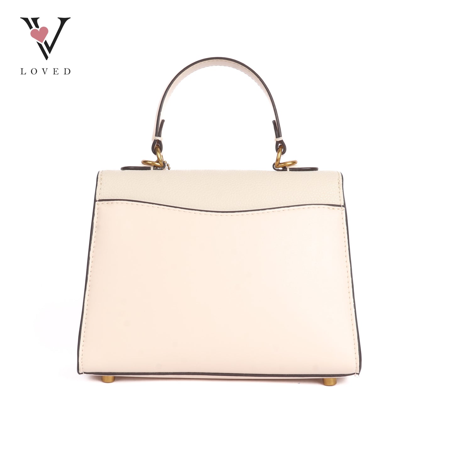 White Tabby Top Handle Bag