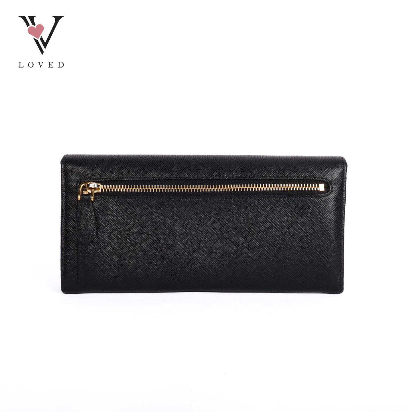 Black Saffiano Leather Bow Continental Wallet