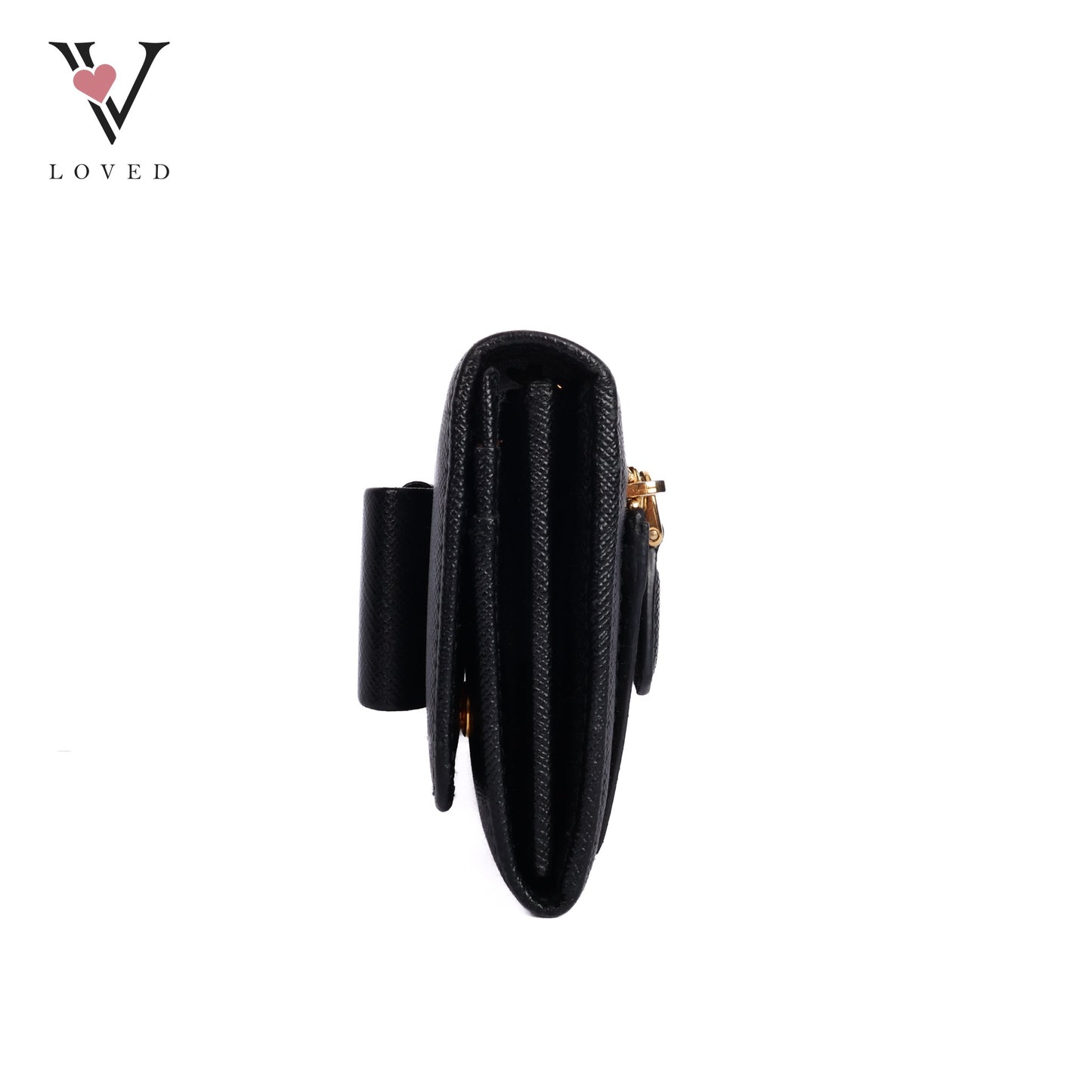 Black Saffiano Leather Bow Continental Wallet