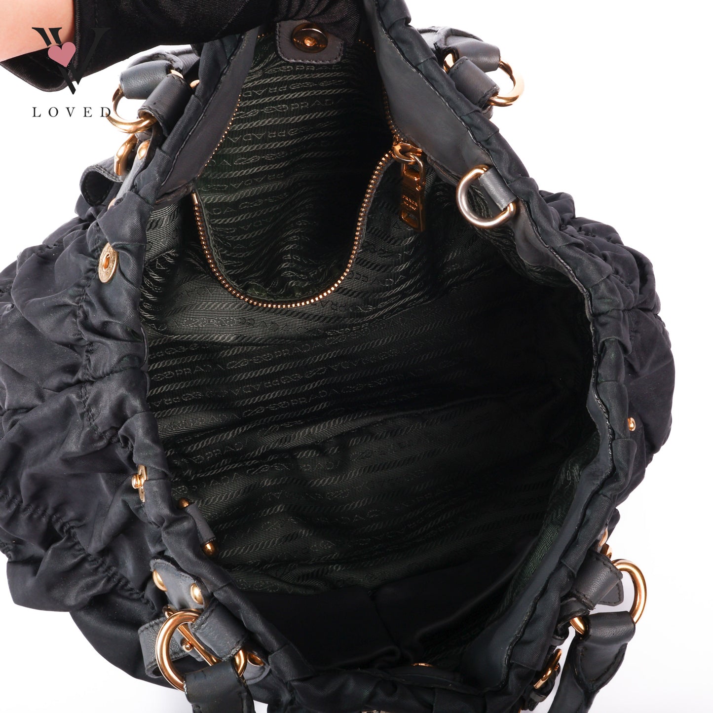 Black Tessuto Gauffre Tote bag