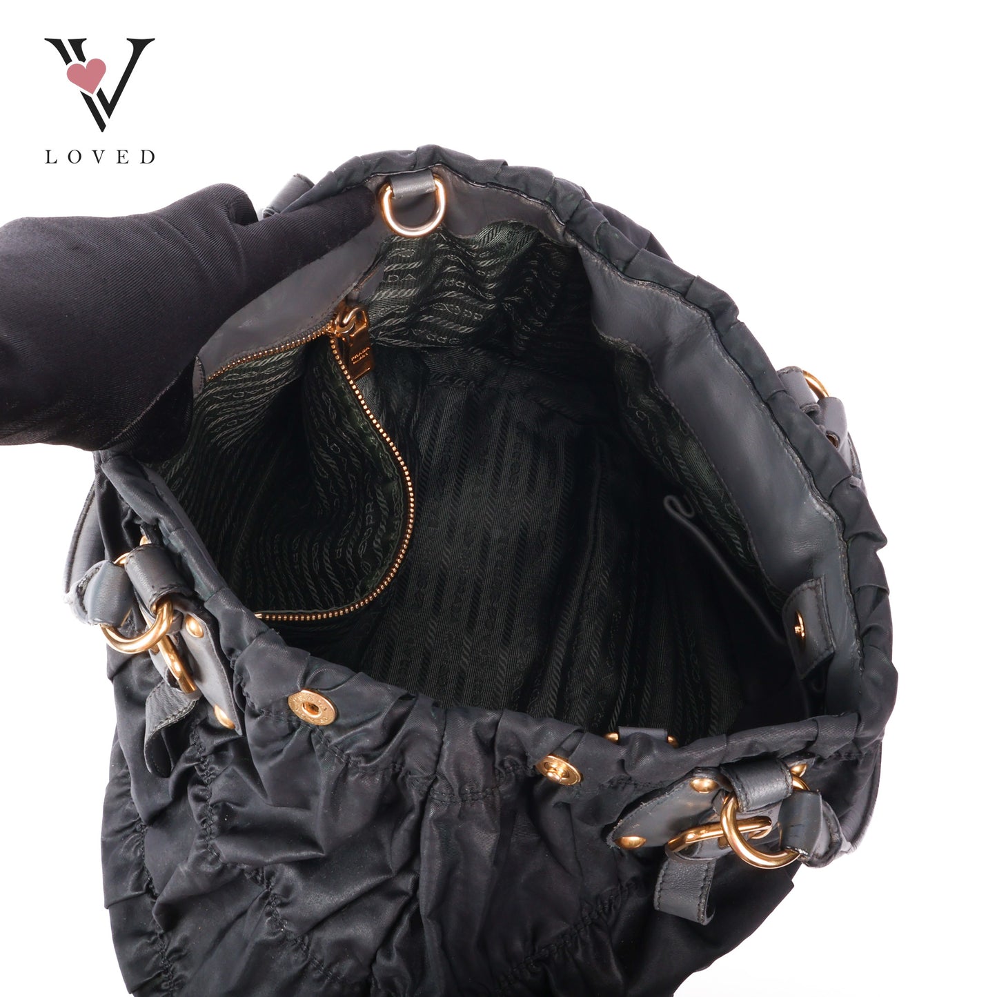 Black Tessuto Gauffre Tote bag