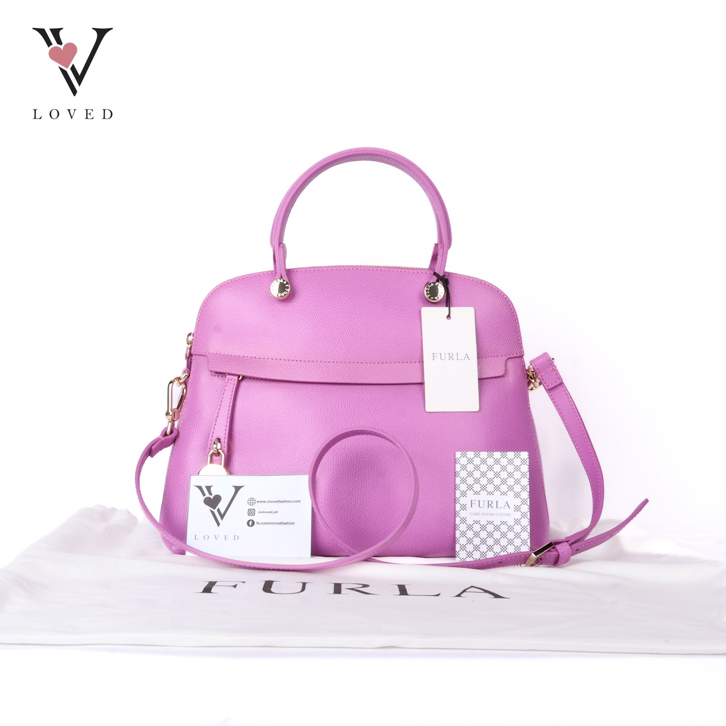 Piper Purple Leather Dome Handbag