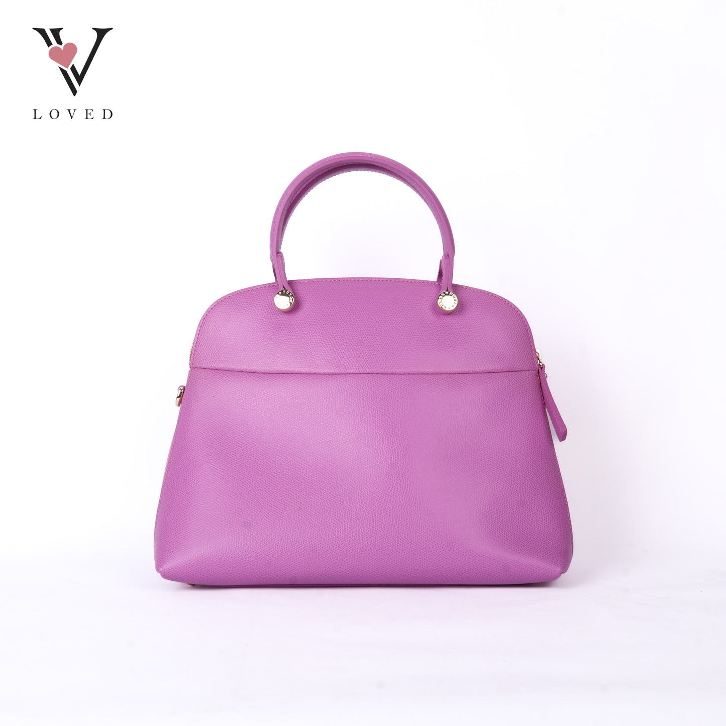 Piper Purple Leather Dome Handbag