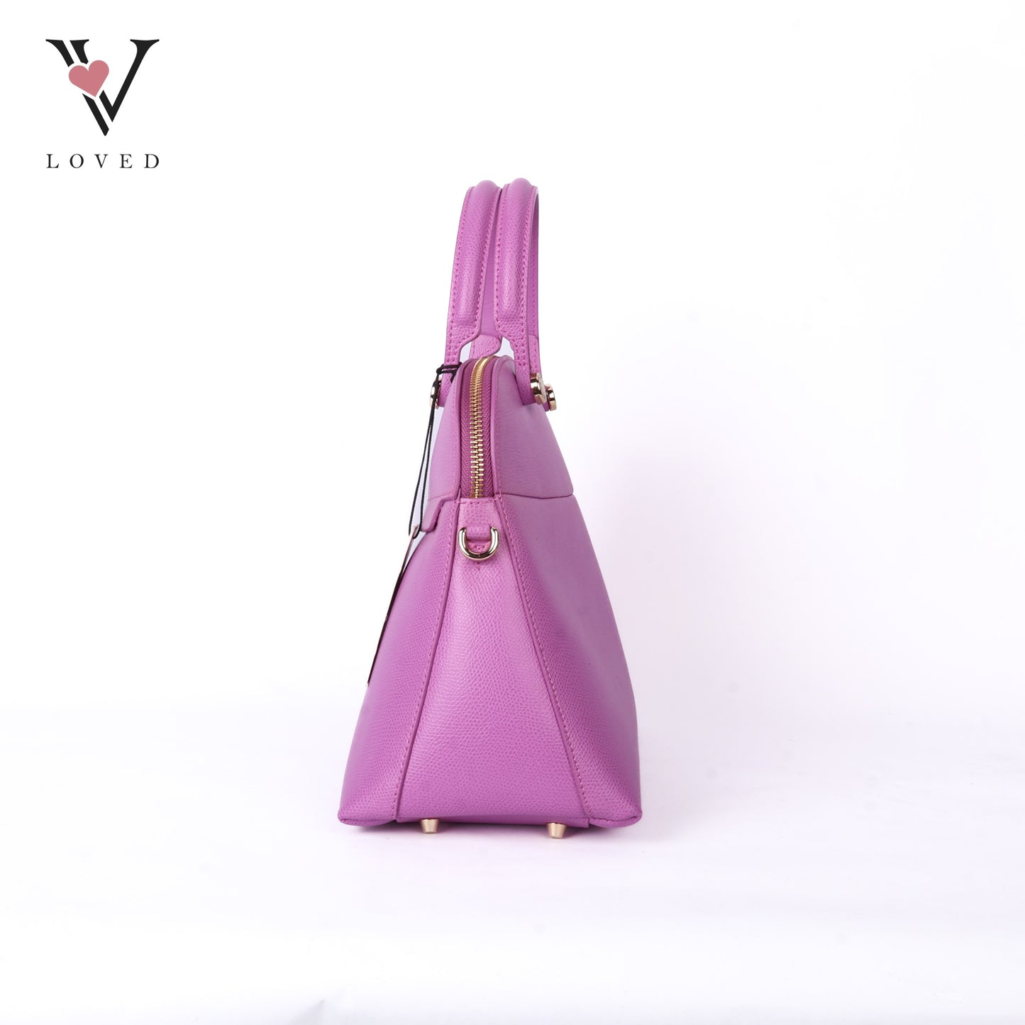 Piper Purple Leather Dome Handbag