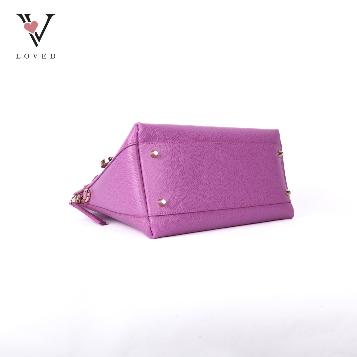 Piper Purple Leather Dome Handbag