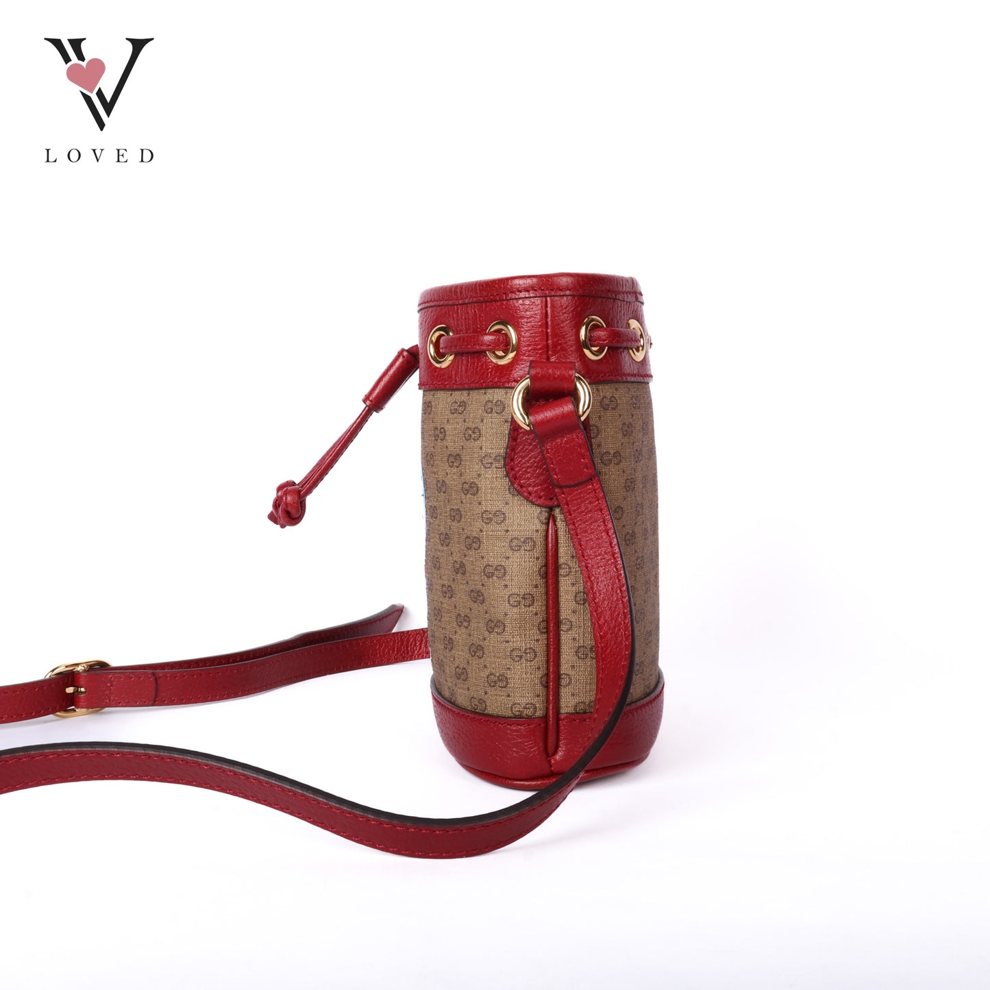 Gucci x Doraemon Bucket Bag Mini in Ebony and Beige