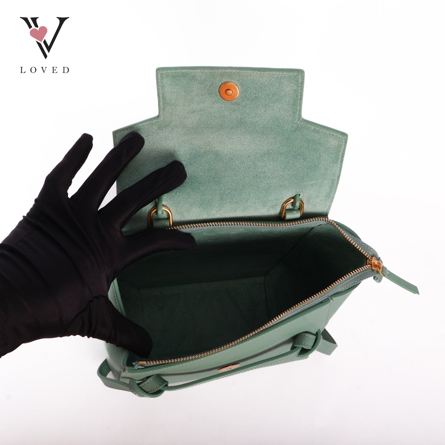 Nano Grained Calfskin Belt Bag Ice Mint