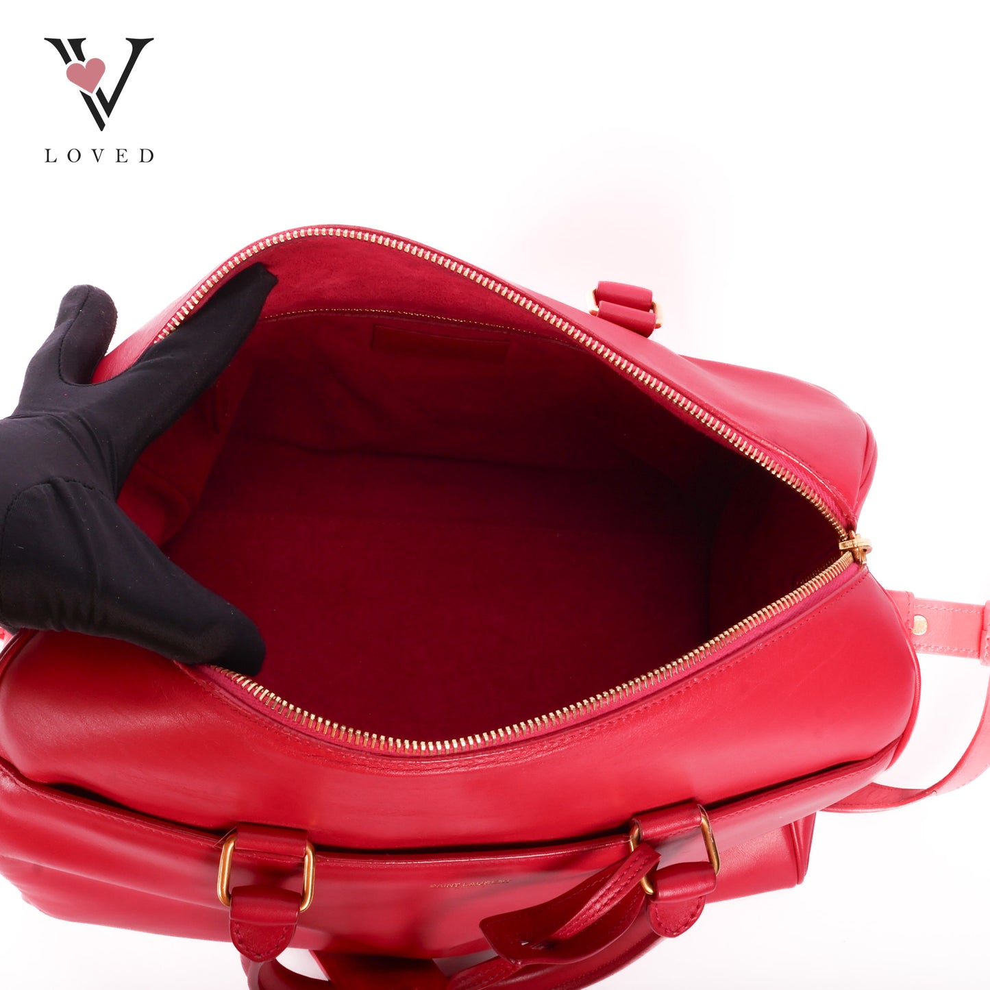 Duffle Leather Two-Way Handbag In Pink