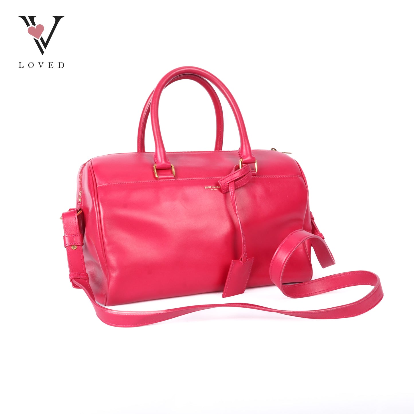 Duffle Leather Two-Way Handbag In Pink
