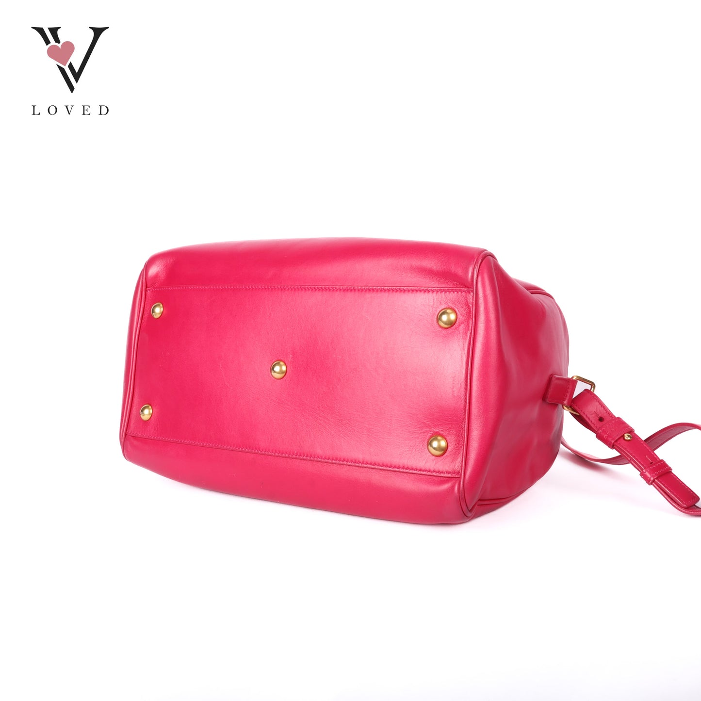 Duffle Leather Two-Way Handbag In Pink