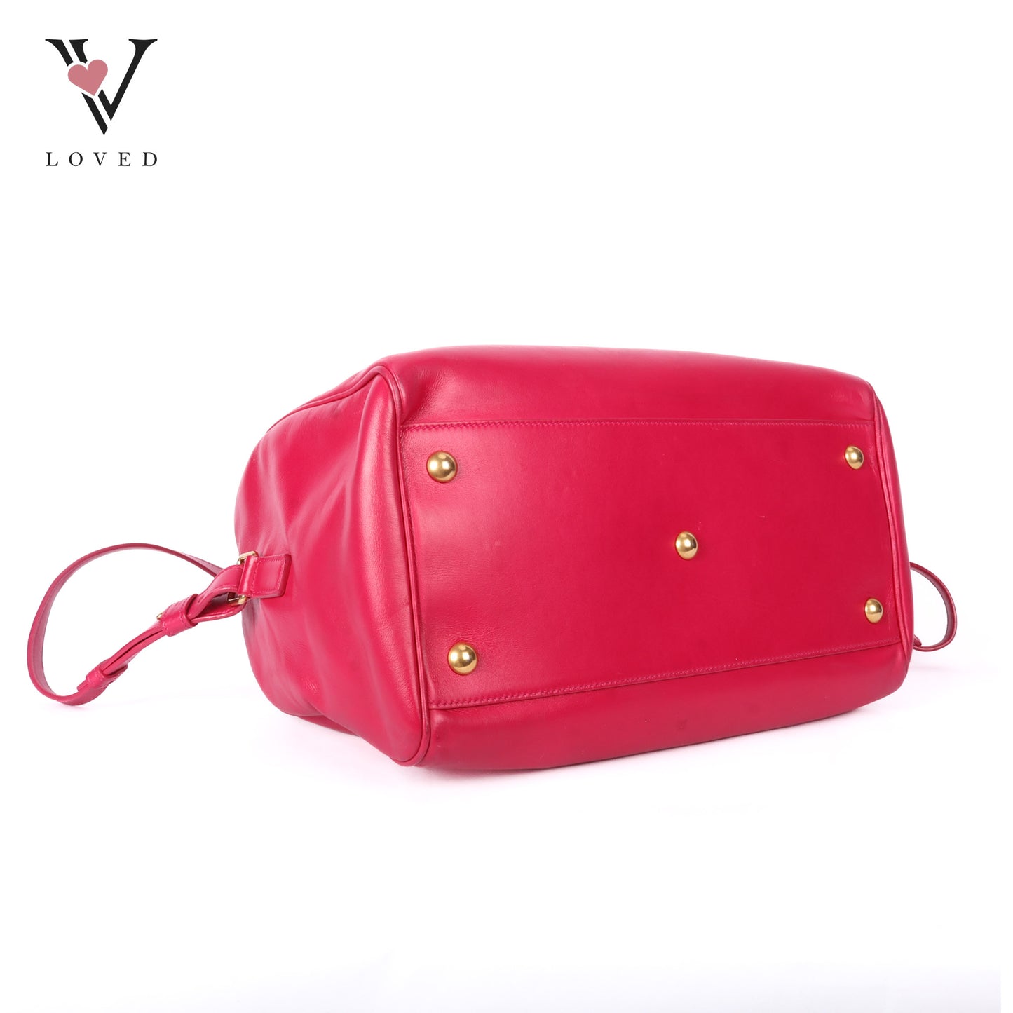 Duffle Leather Two-Way Handbag In Pink