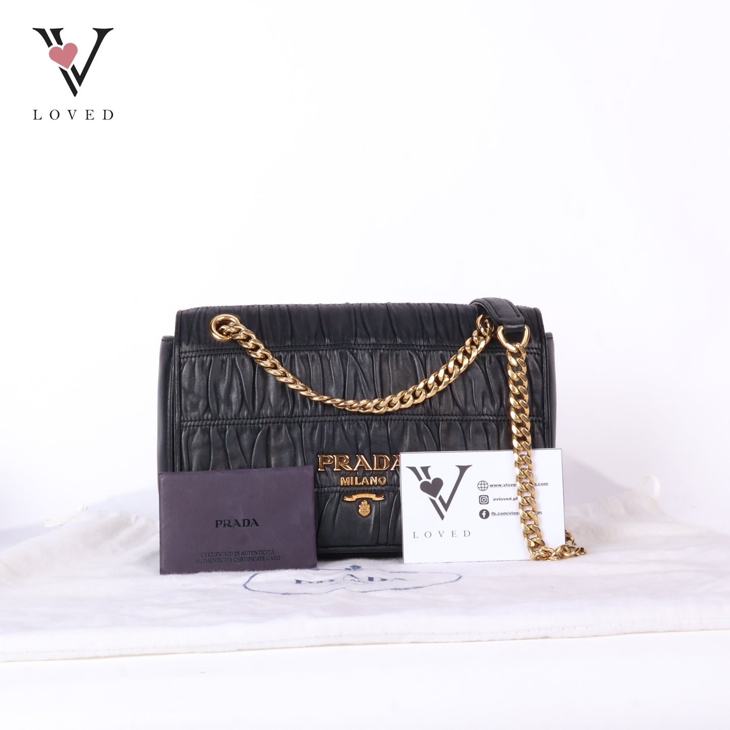 Chain Flap Shoulder Bag Nappa Gauffre
