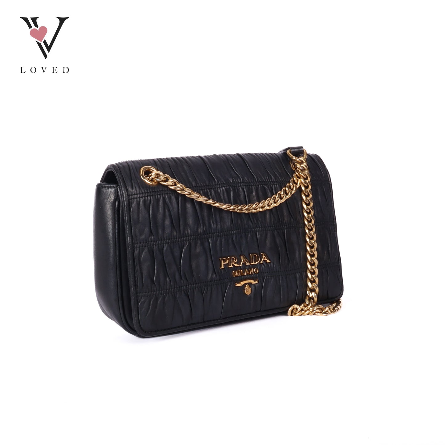 Chain Flap Shoulder Bag Nappa Gauffre