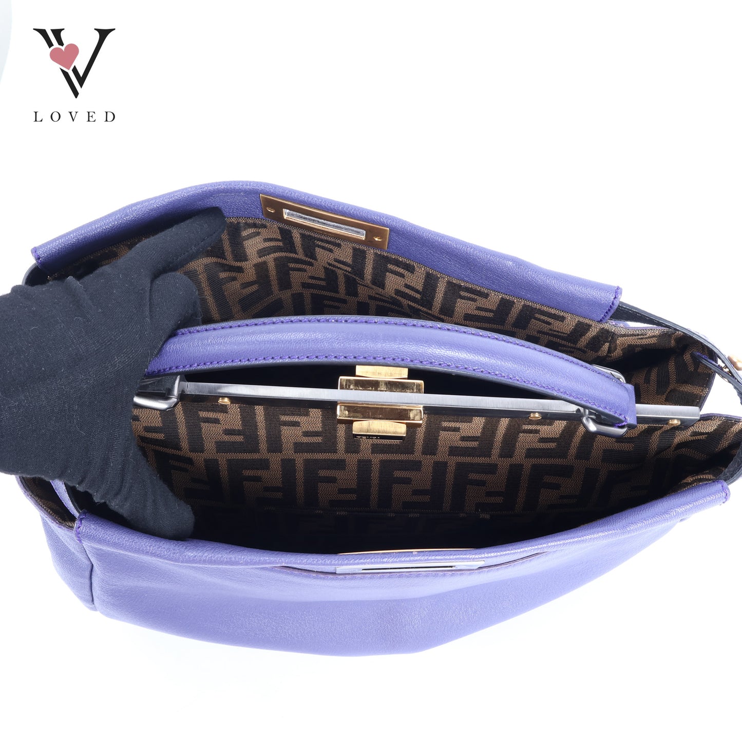 Peekaboo Medium in Viola and Tabacco Calfskin Leather